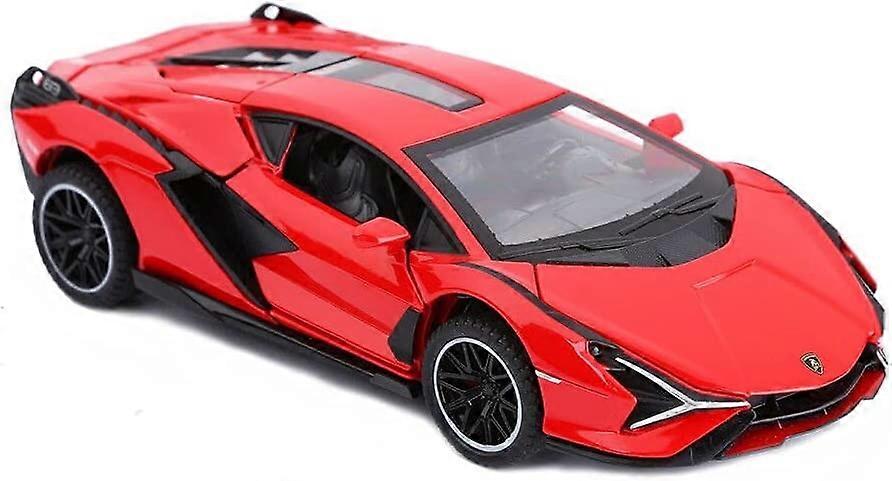 Toy Cars Sian FKP3 Metal Model Car with Light and Sound Pull Back Toy Car for Boys Age 3 + Year Old (Red)