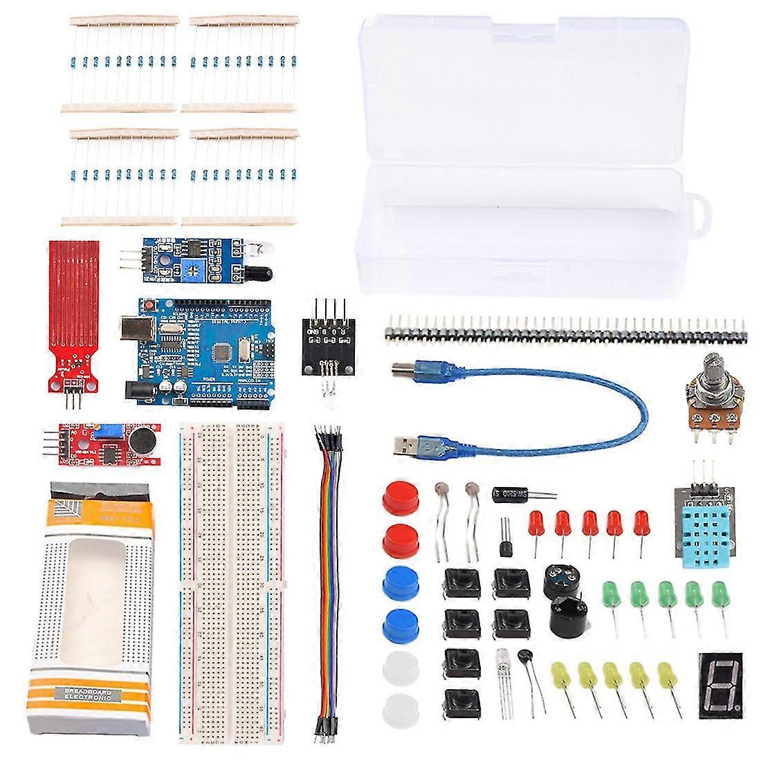 Kit For R3 Breadboard Basic Simple Learning Kit, Sound/water Level/humidity/distance Detection