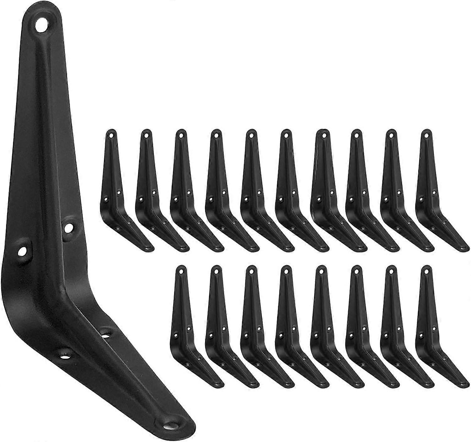 perfect 20-Piece Shelf Bracket 4 x 3 inches (approx. 10.2 x 7.6 cm), Heavy Duty Ferrous Metal Floating Shelf Bracket, L-Bracket Corner Bracket, Metal