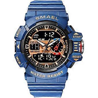 Men's Large Face Outdoor Sports Watches Military S-Shock Watch Waterproof, Backlight, Alarm, Stopwatch Features - Rugged Wristwatch for Training, Hiki