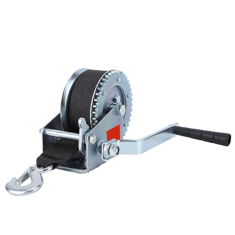 1200lb Load Capacity Hand Crank Steel Winch with 6m Nylon Strap for ATV Boat Trailer