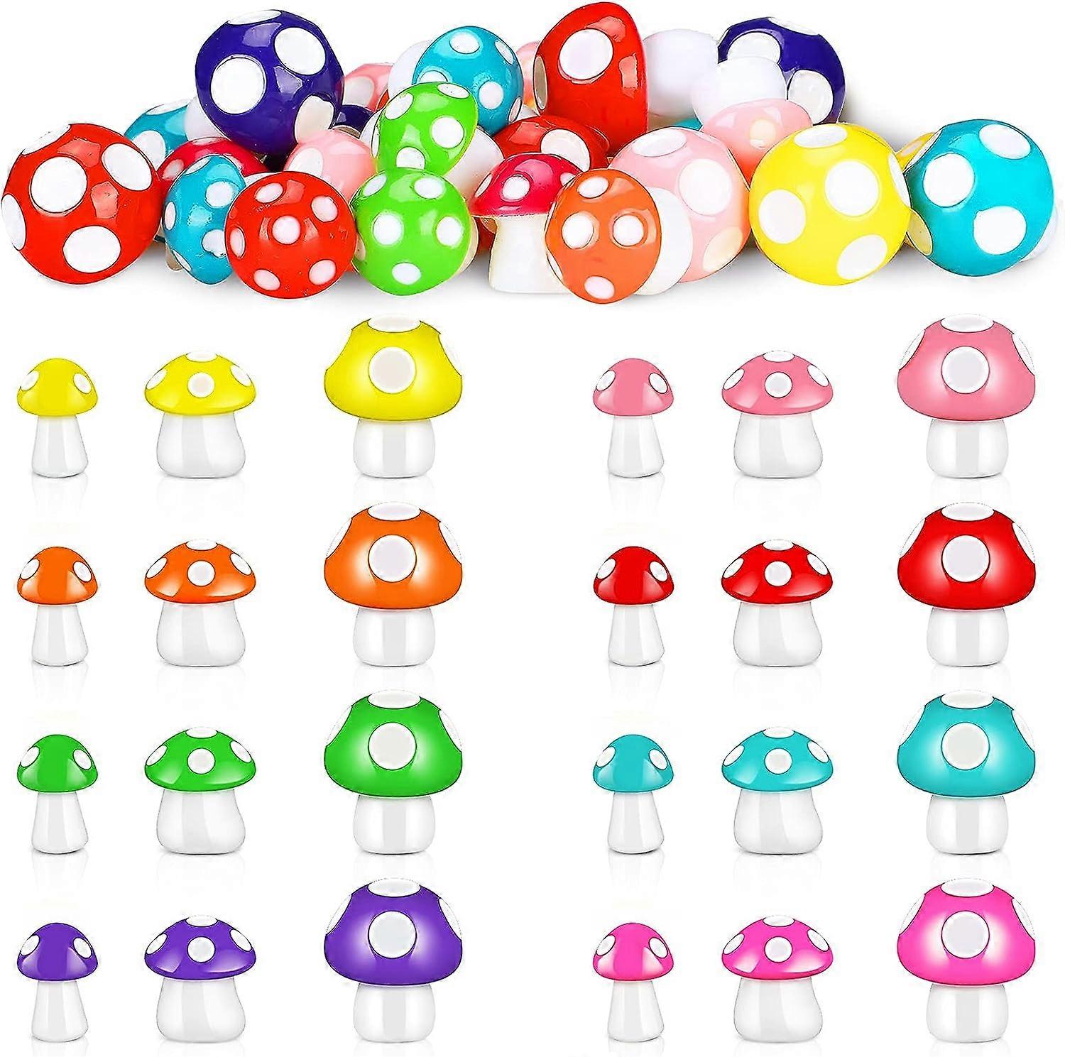 Cute Tiny Mushrooms Mini Miniature Figurines Fairy Garden Mushrooms Ornaments Mushroom Model Garden Miniature Statue Landscape DIY Bonsai Craft for Ho