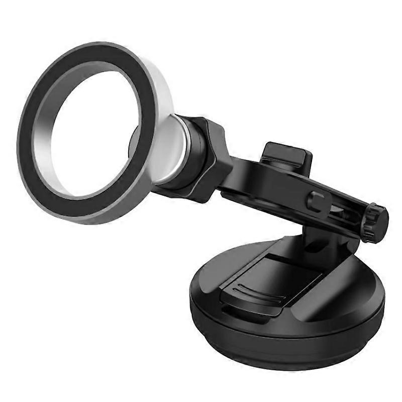 Car dashboard/windshield compatible magnetic phone holder with suction cup