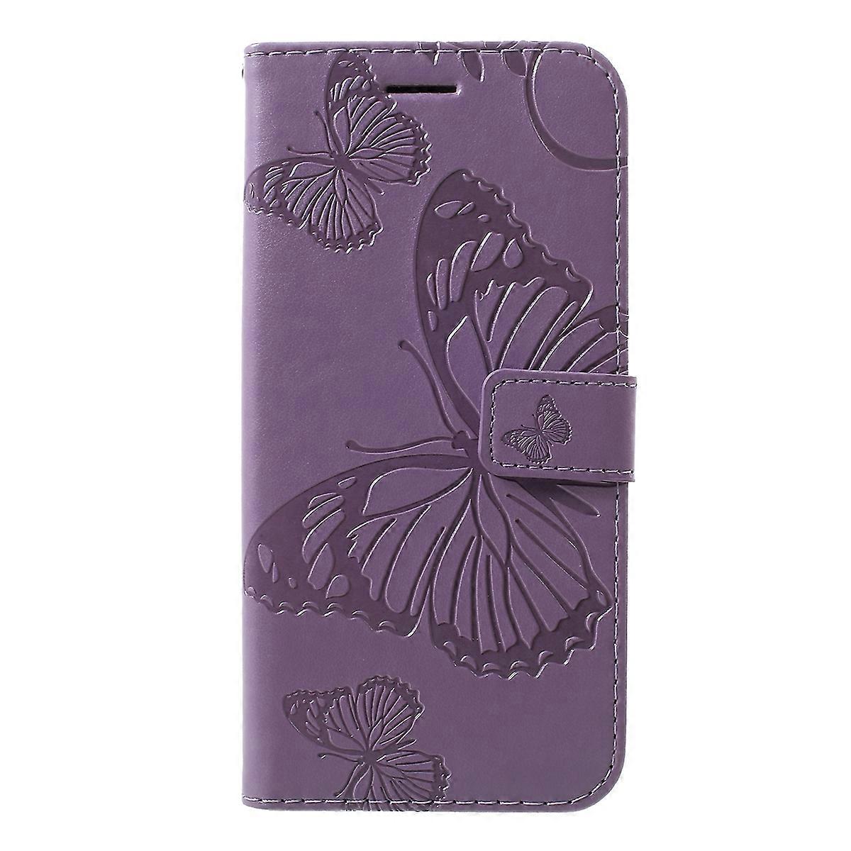 KT Imprinting Flower Series-2 Imprint Butterfly Leather Wallet Stand Case for Huawei P30 Lite