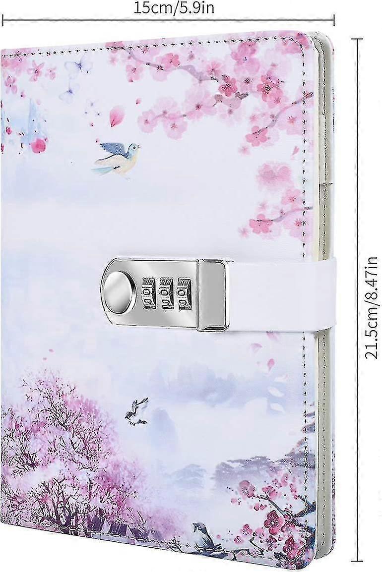 A5 Creative Password Lock Journal Pu Leather Combination Lock Diary Locking Journal Diary