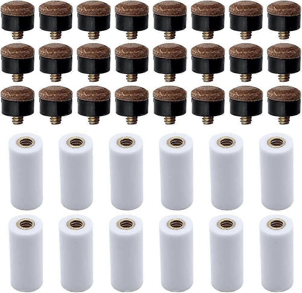 ビリヤードキューのヒントの交換-ハードビリヤードキューのヒントプールキューチップネジ36個