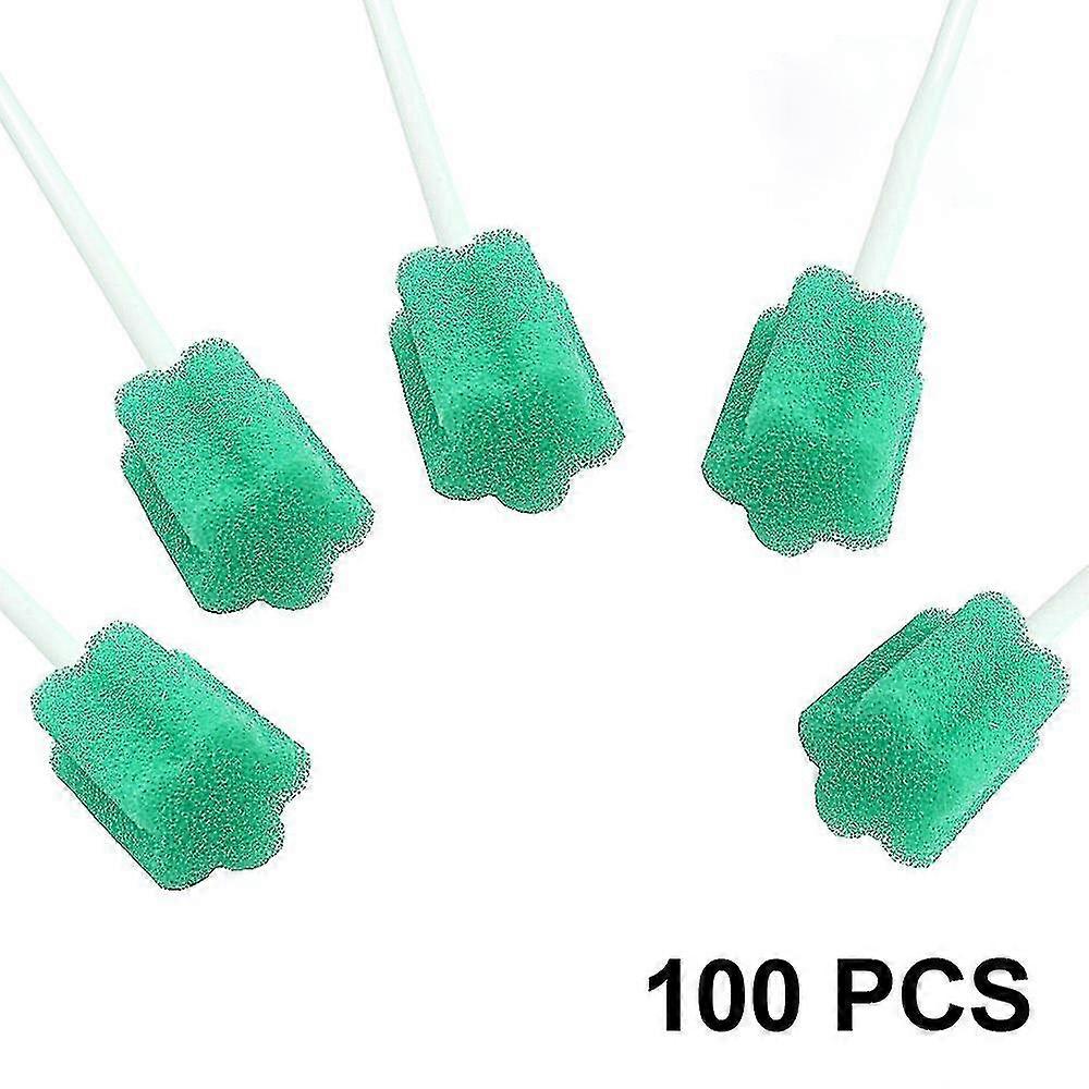 100pcs wegwerp orale swabs-onbehandelde mond spons, groen