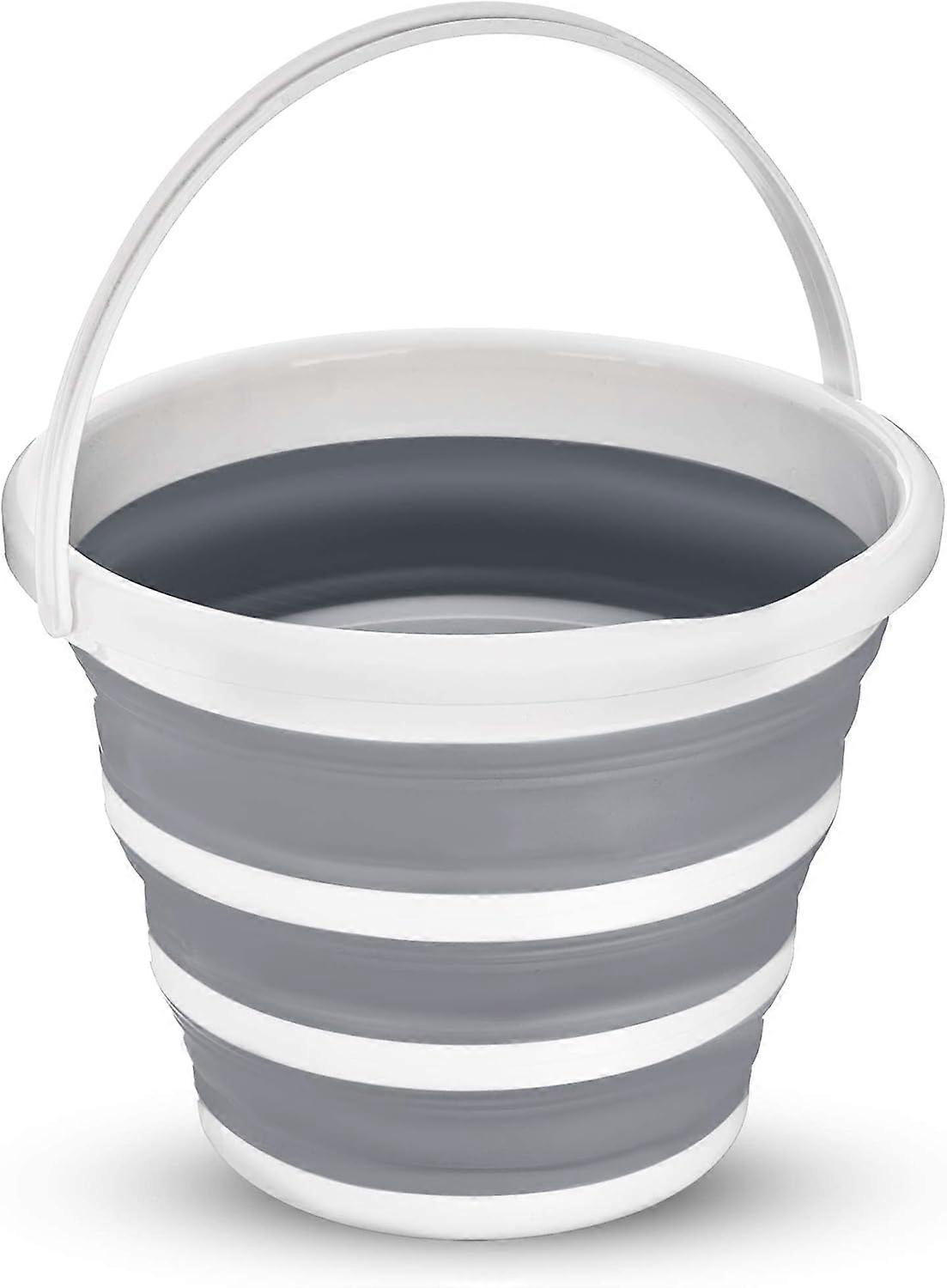 Collapsible BucketLarge 10L Capacity Sturdy Folding Silicon Water Bucket with Comfortable Grip Handle