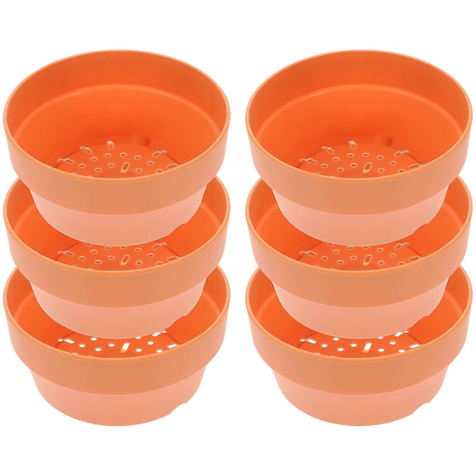 Cesto per fiori in argilla finta, 6 pezzi, vaso rotondo giapponese in plastica per fiori, contenitore per fiori, contenitore per fiori, forniture per interni ed esterni, vaso per fiori