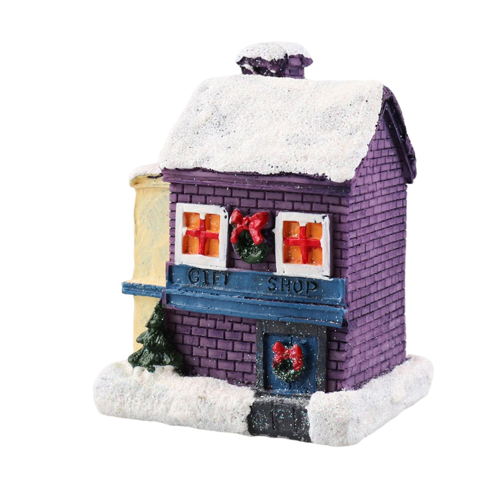 Christmas Resin Luminescent House Battery Powered Micro Landscape