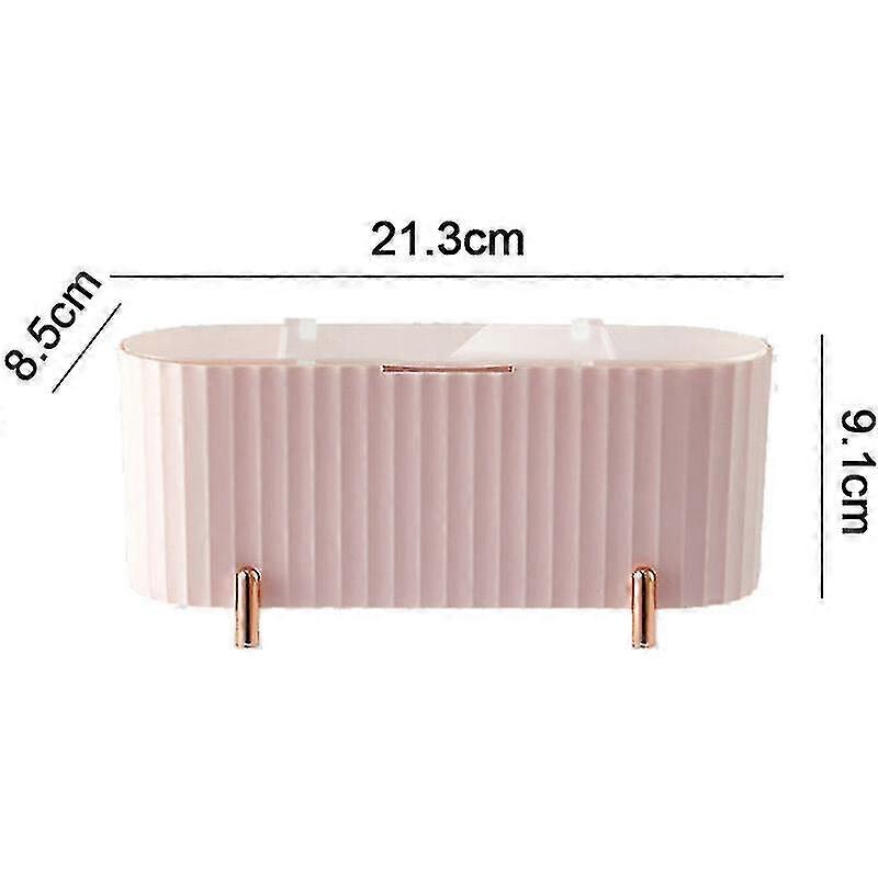 Stackable Makeup Storage Organizer Box For Bathroom Vanity, Countertops, Drawers - Pink