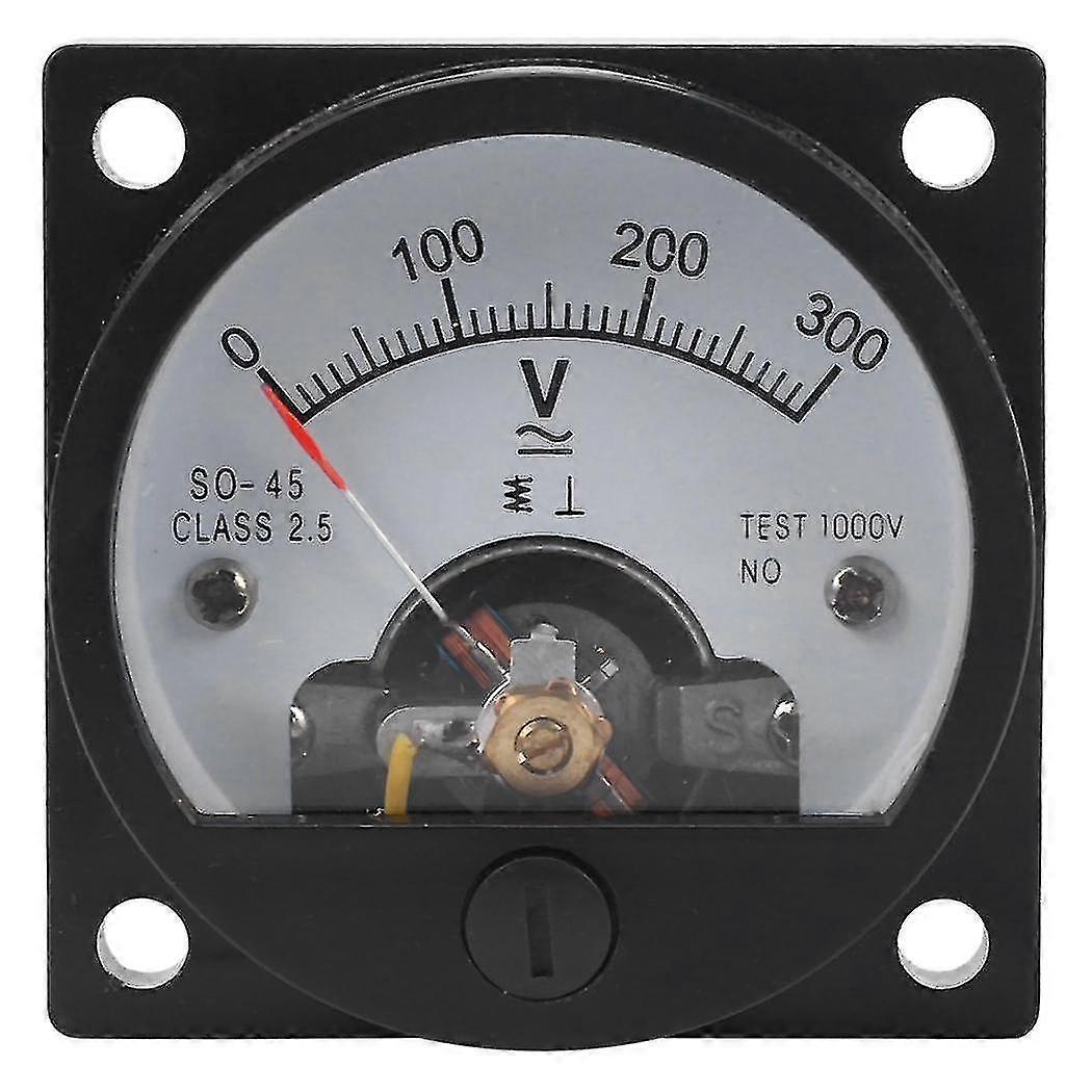 Ac 0-300v Round Analog Dial Panel Meter Voltmeter Gauge Black