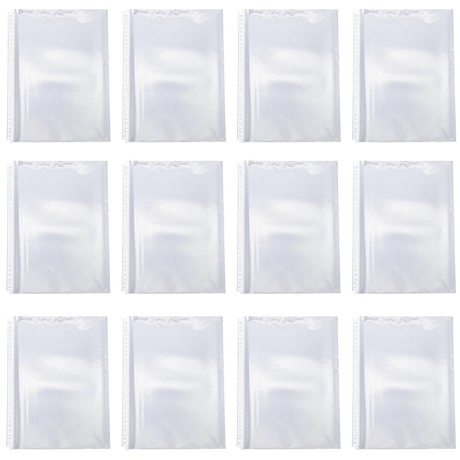 100Pcs Binder Pockets Practical Binder Loose Leaf Bags Clear A4 Files Protector