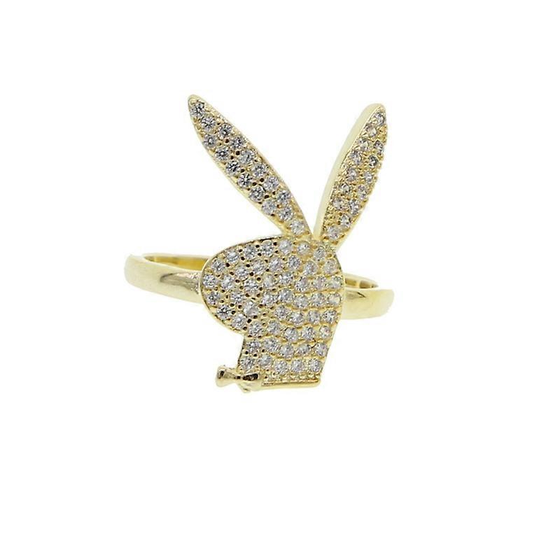 Cute Rabbit Ring Adjustable Open Animal Ring Personality Ring Night Club Ring