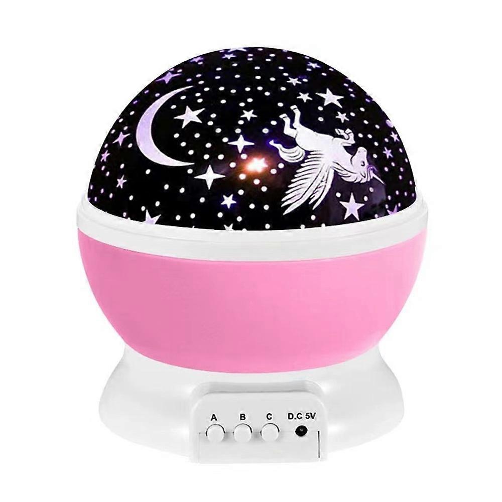 Romantic Unicorn Projection Night Light Rotating LED Colorful Starry Sky Projector Bedside Lamp Bday Party Decoration