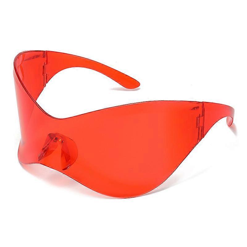 2023 Nova Moda Oversized One Piece Y2K Óculos De Sol Mulheres Marca Big Frame Óculos De Sol Feminino Masculino Óculos De Sol Ao Ar Livre Espelho Sombras