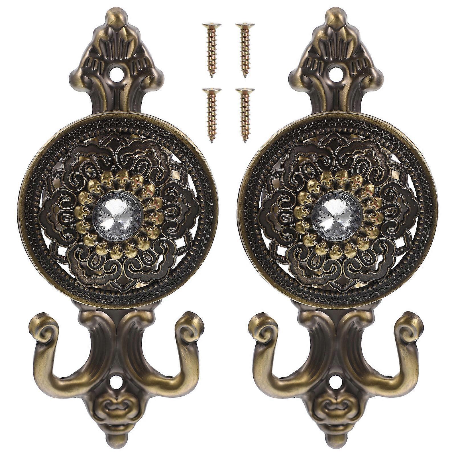 2pcs Curtain Pothooks Decorative Curtain Hangers Curtain Alloy Hooks Hat Hooks