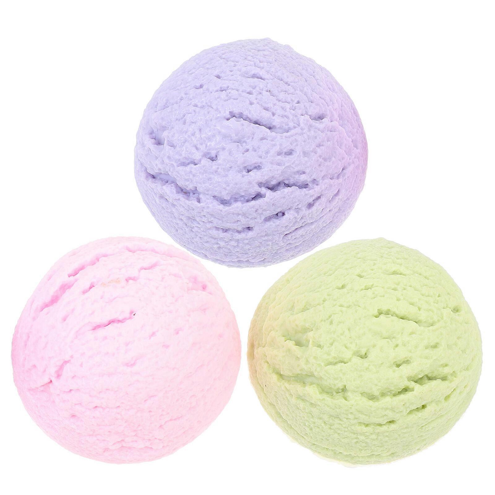 3 Stück simulierte Eiskugeln Lebensechte Eiscreme-Requisiten Dekorative Eiskugeln Showcase-Requisiten