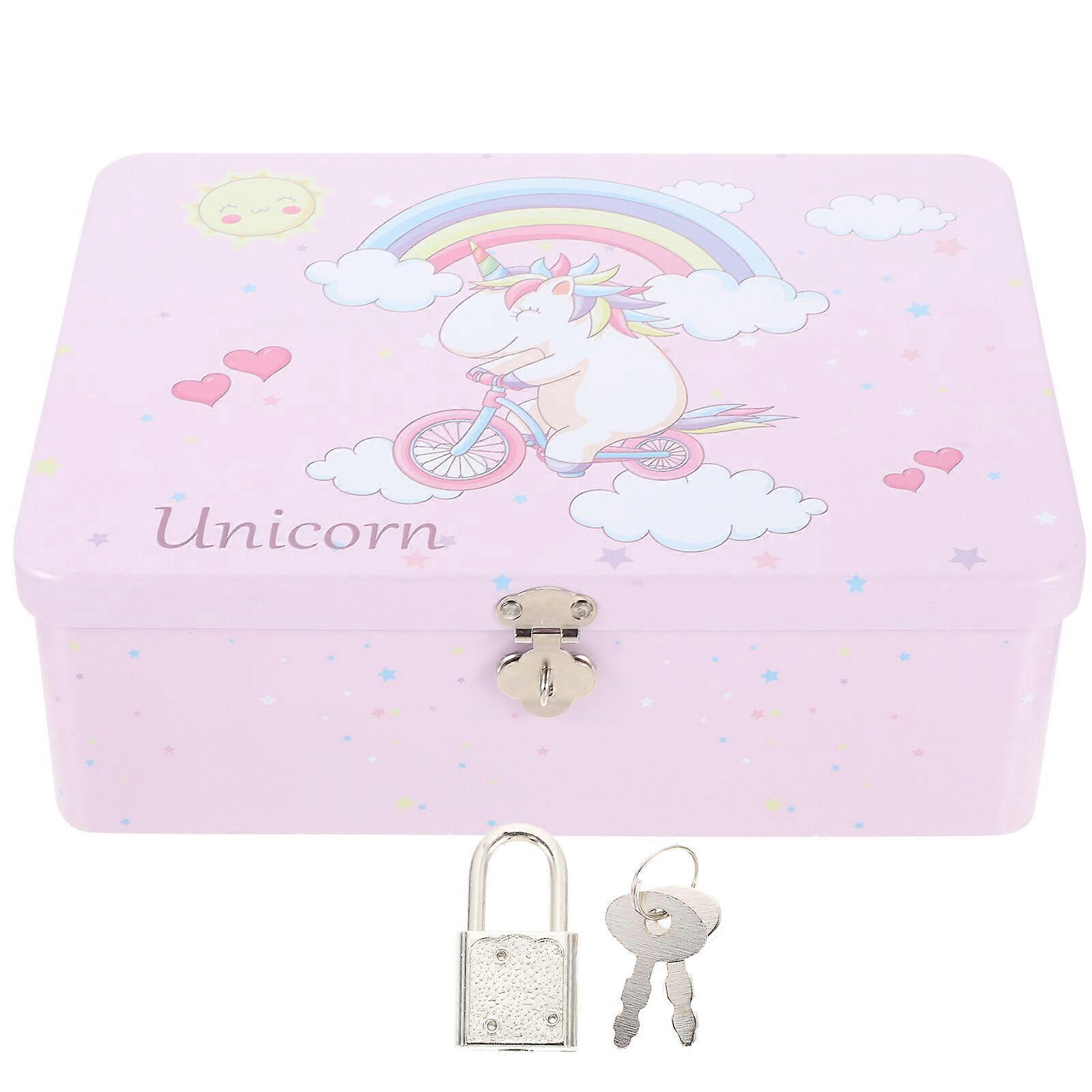 Decorative Tinplate Storage Box Tinplate Holder Desktop Tinplate Container with Lock