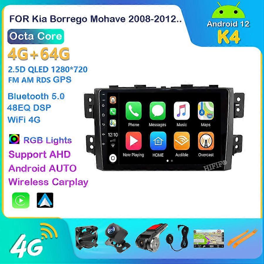 Carplay DSP IPS Android 12 Car Radio For Kia Borrego Mohave 2008-2012 Stereo Multimedia Video Player GPS Navigation BT Wifi HU