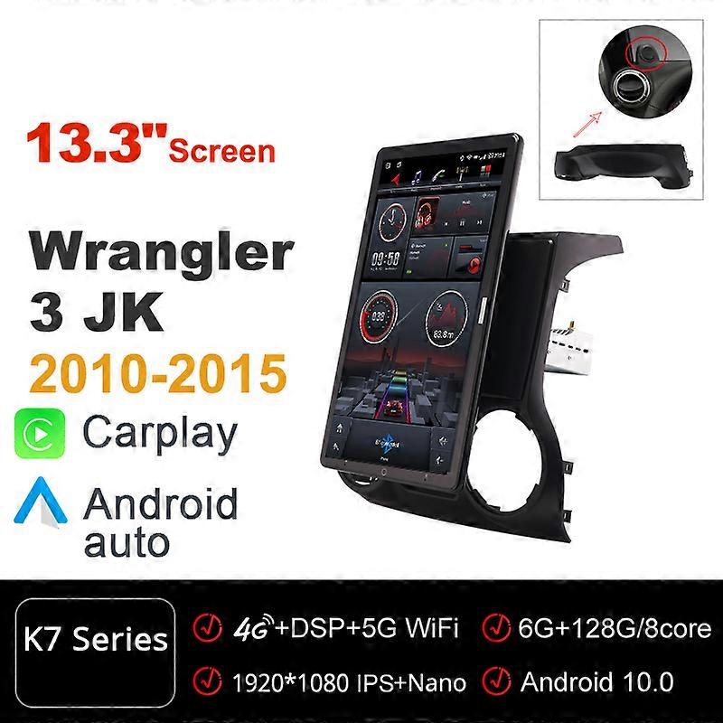 Tesla Auto Ruotabile 1920 * 1080 Android 10.0 Auto Multimedia per Jeep Wrangler 3 JK 2010 2012 2015 Wrangler 3 JK 2015 2016 2017
