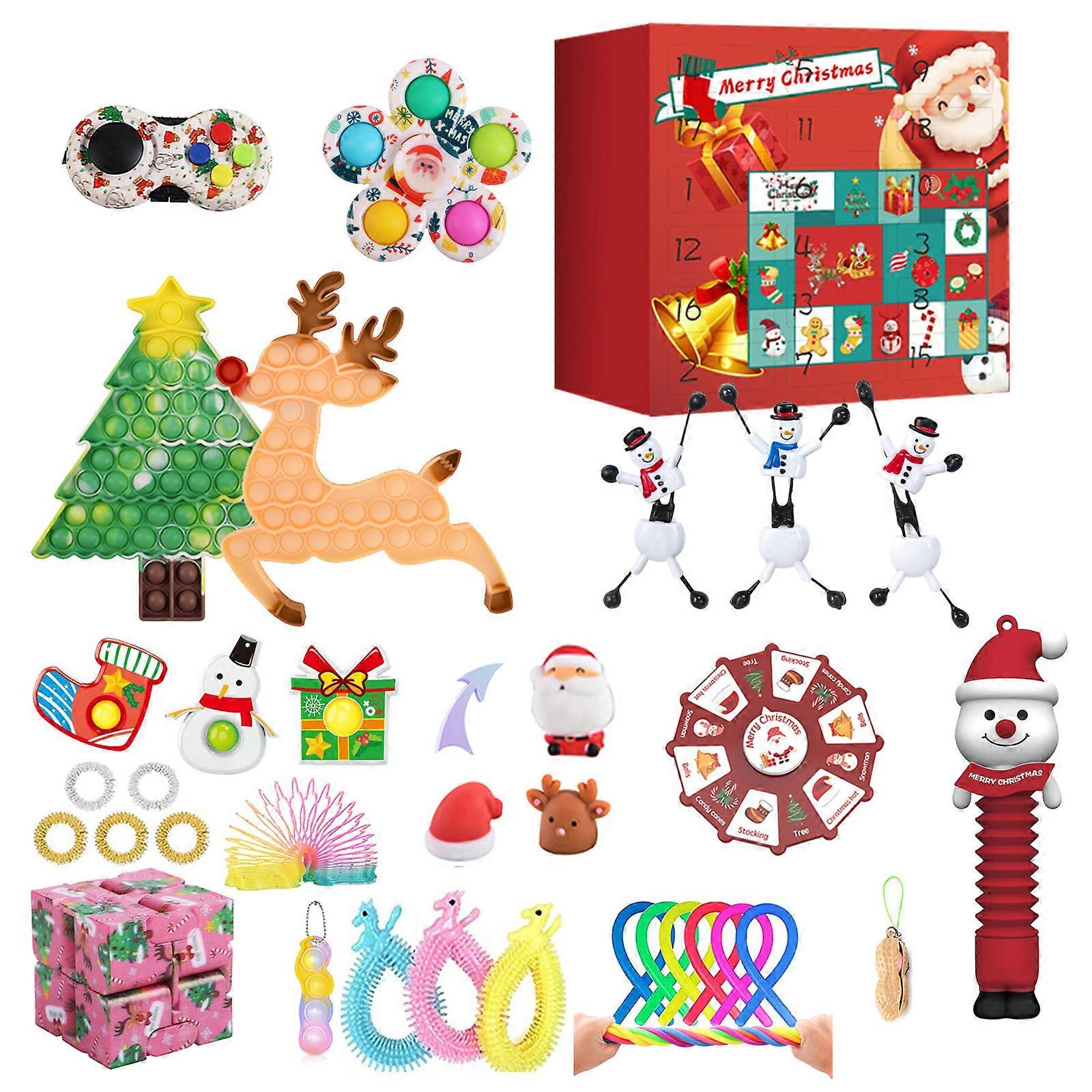 Christmas double-sided blind box set DIY decompression venting sensory toys 24-day countdown gift box