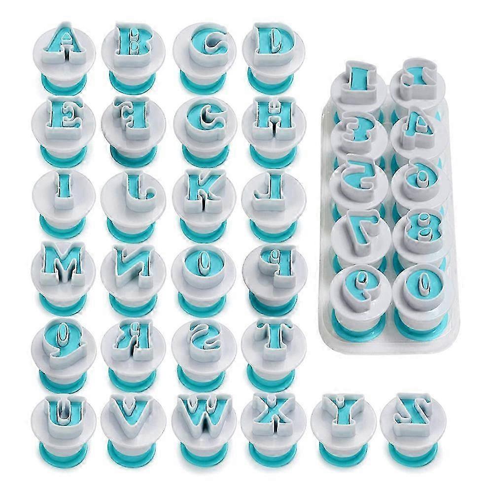 Cookie Cutter Letters And Numbers Fondant Cookie Cutter Alphabet Cake Decoration Baking Accessories Set Ejector Stamp Biscuit Marzipan Reusable