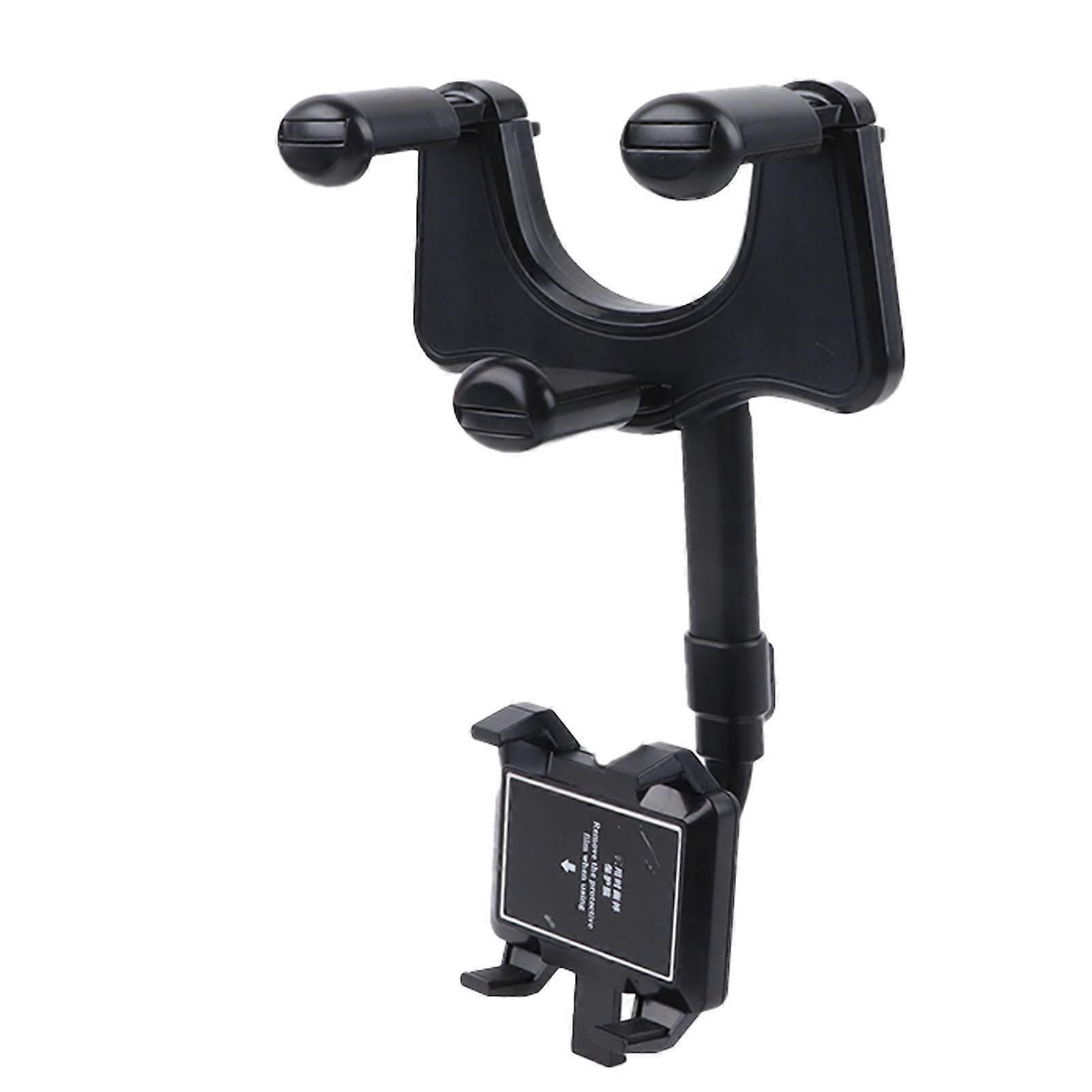 Car Rearview Mirror Phone Holder Adjustable 360 Degrees Rotation Multifunctional Retractable Phone Bracket Mount