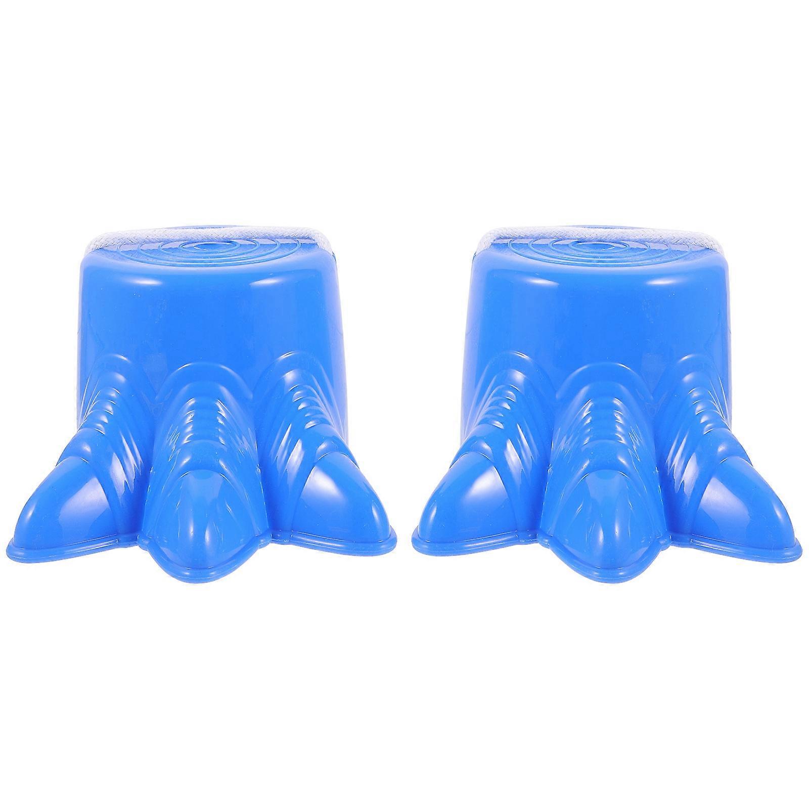 2pcs高床式シューズプラスチッククローシェイプバランスセンストレーニングシューズアウトドアスポーツ玩具(ブルー、ランダムスタイル用ロープ))