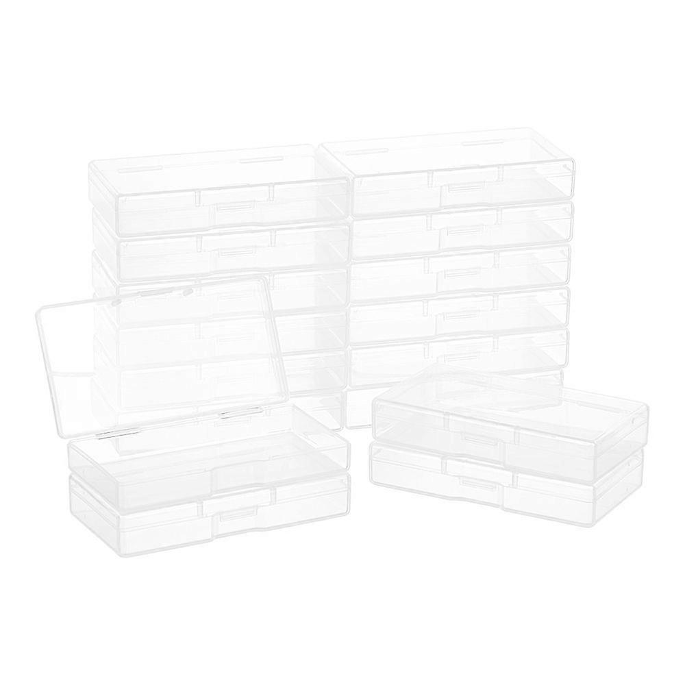 16Pcs Frosted Plastic Storage Containers Rectangle Bead Box Drawer Organizers with Lid for Beads Cards and Other Craft Accessories 3.6x1.9x0.68