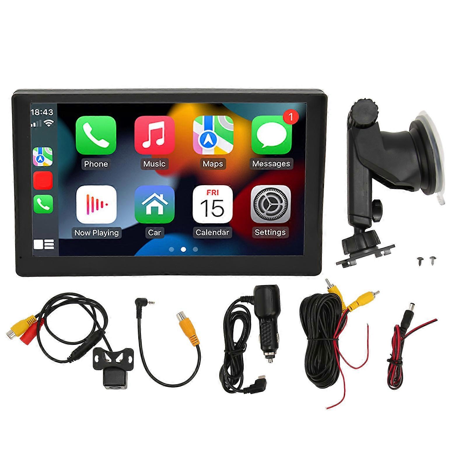Wireless Car Stereo with 9 inch IPS HD Screen, CarPlay, Dash Cam, Rear View Image o Receiver and Bluetooth Mirror Link