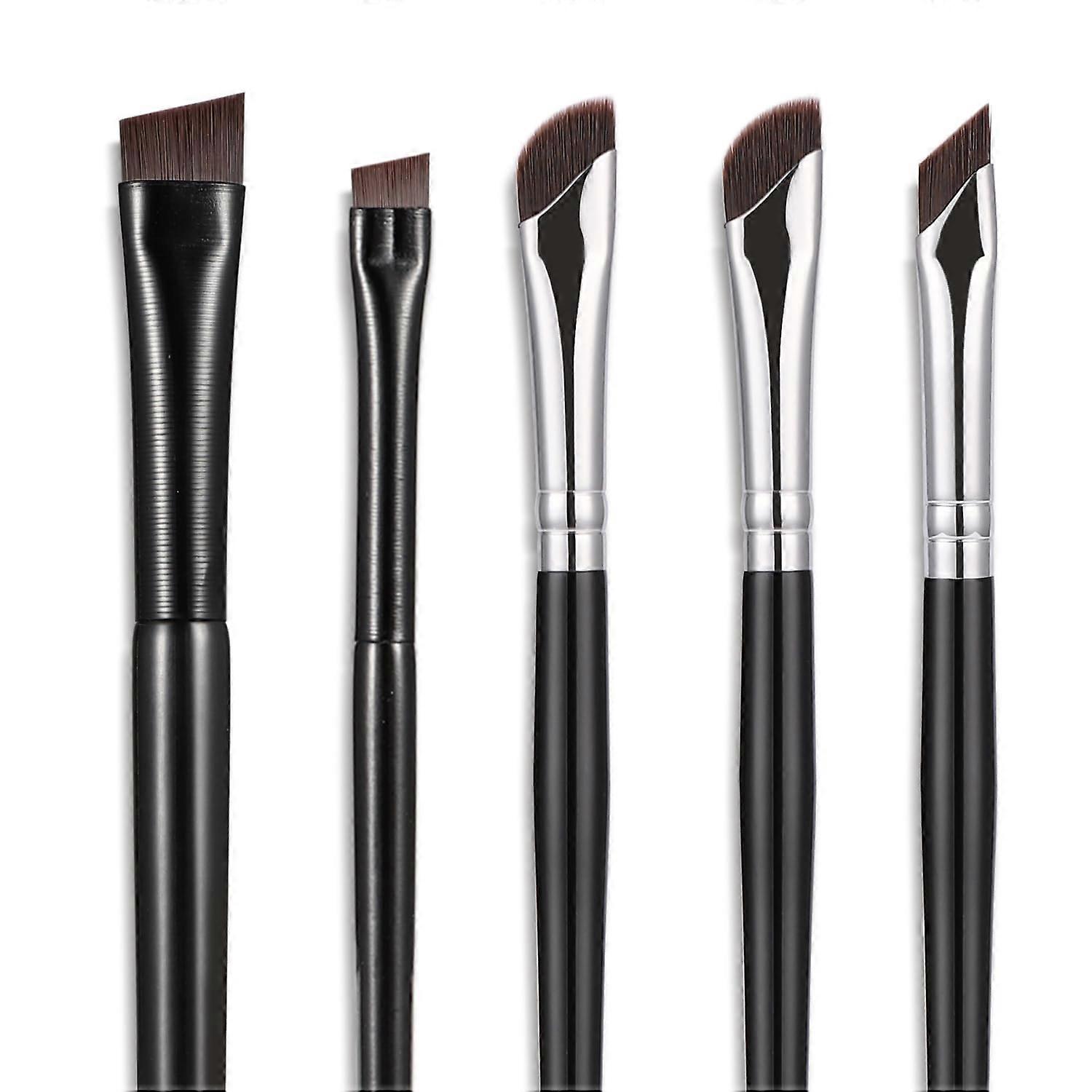 5 Piece Eyeliner Brush Set for Precision Makeup Application, Soft Nylon Bristles, Versatile Cosmetic Tool Kit