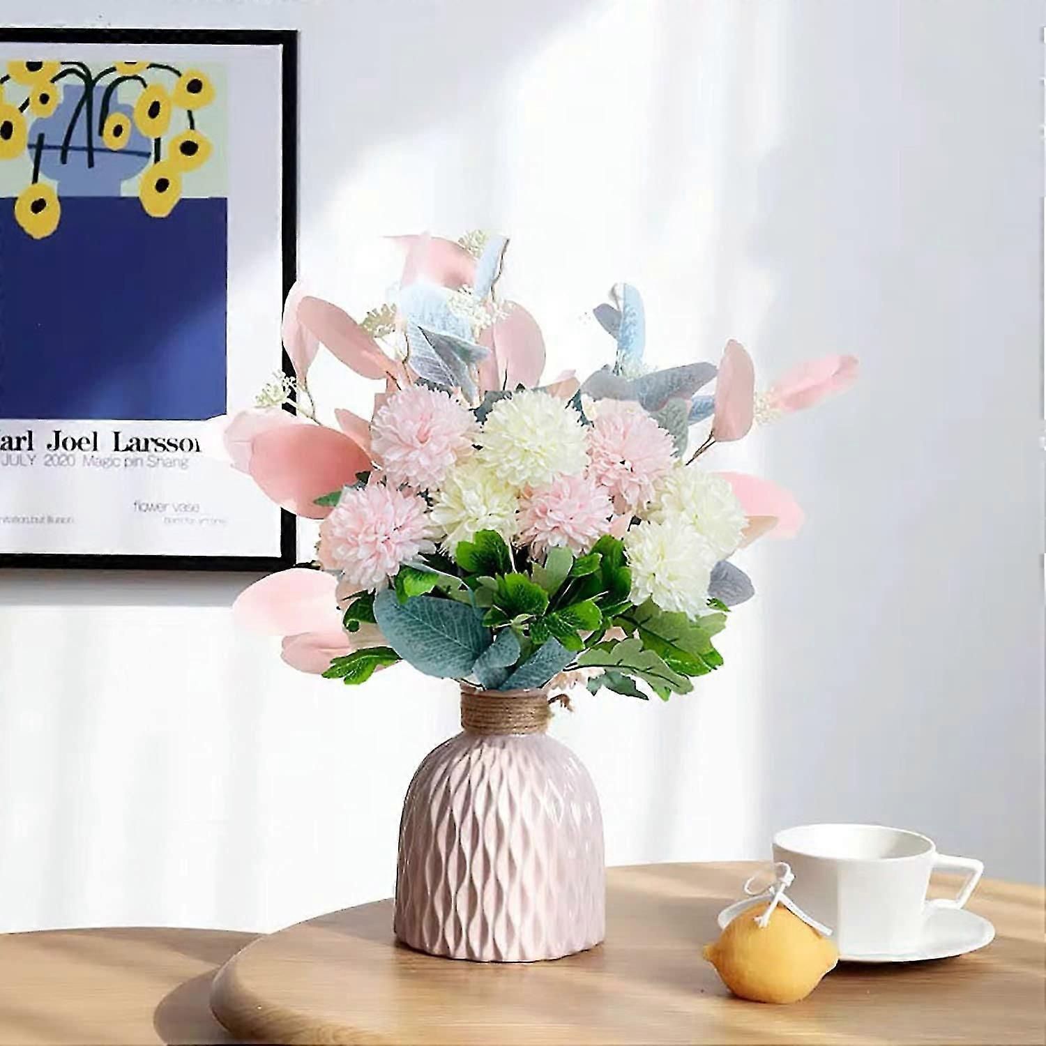 Artificial Flowers With Vase For Decoration