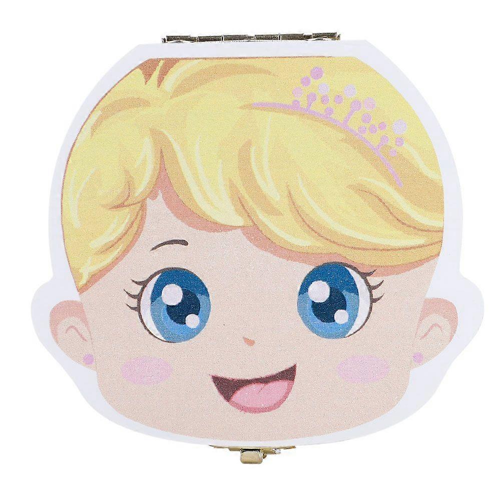 Hvid farve version baby mælk tænder arrangør spædbarn tand træ kasse opbevaring (farve engelsk pige