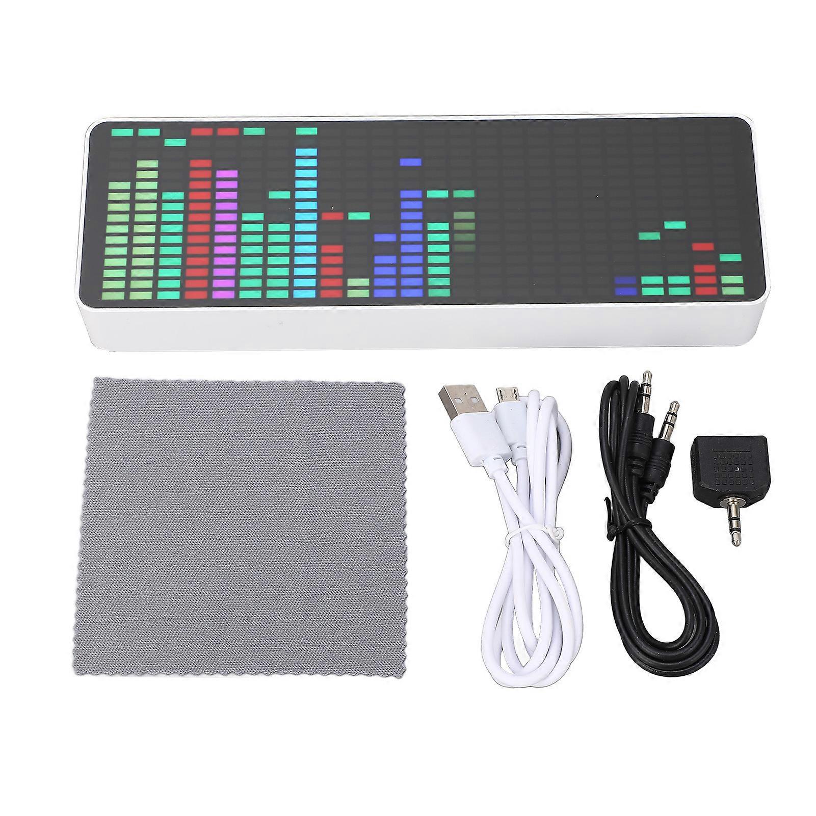 LED Music Spectrum Display RGB Colorful 1624 Segment Rhythm Light Level Voice Sensor Clock 384 LEDs 20 Dynamic 7 Colors