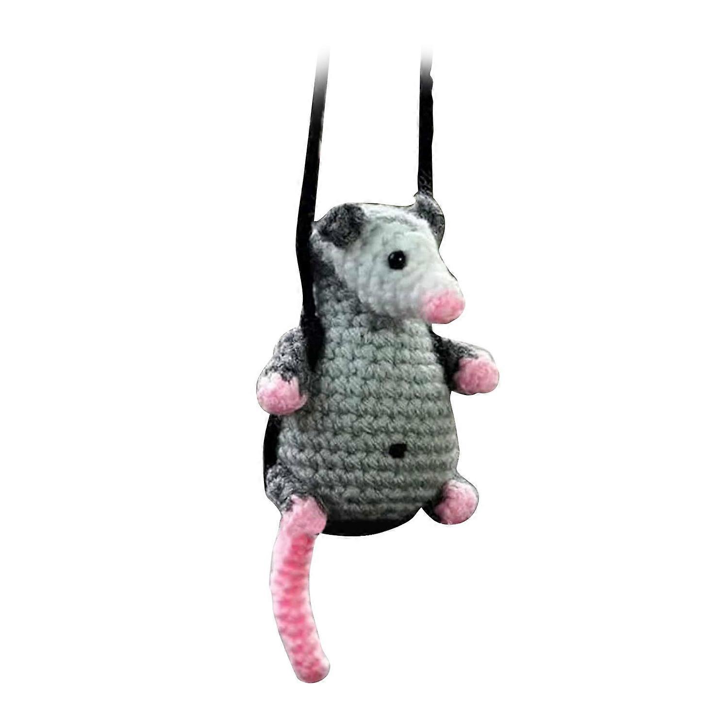 Possum Car Hanging Ornament Cute Screaming Opossum Mirror Accessory Decor Rearview Interior Decorati