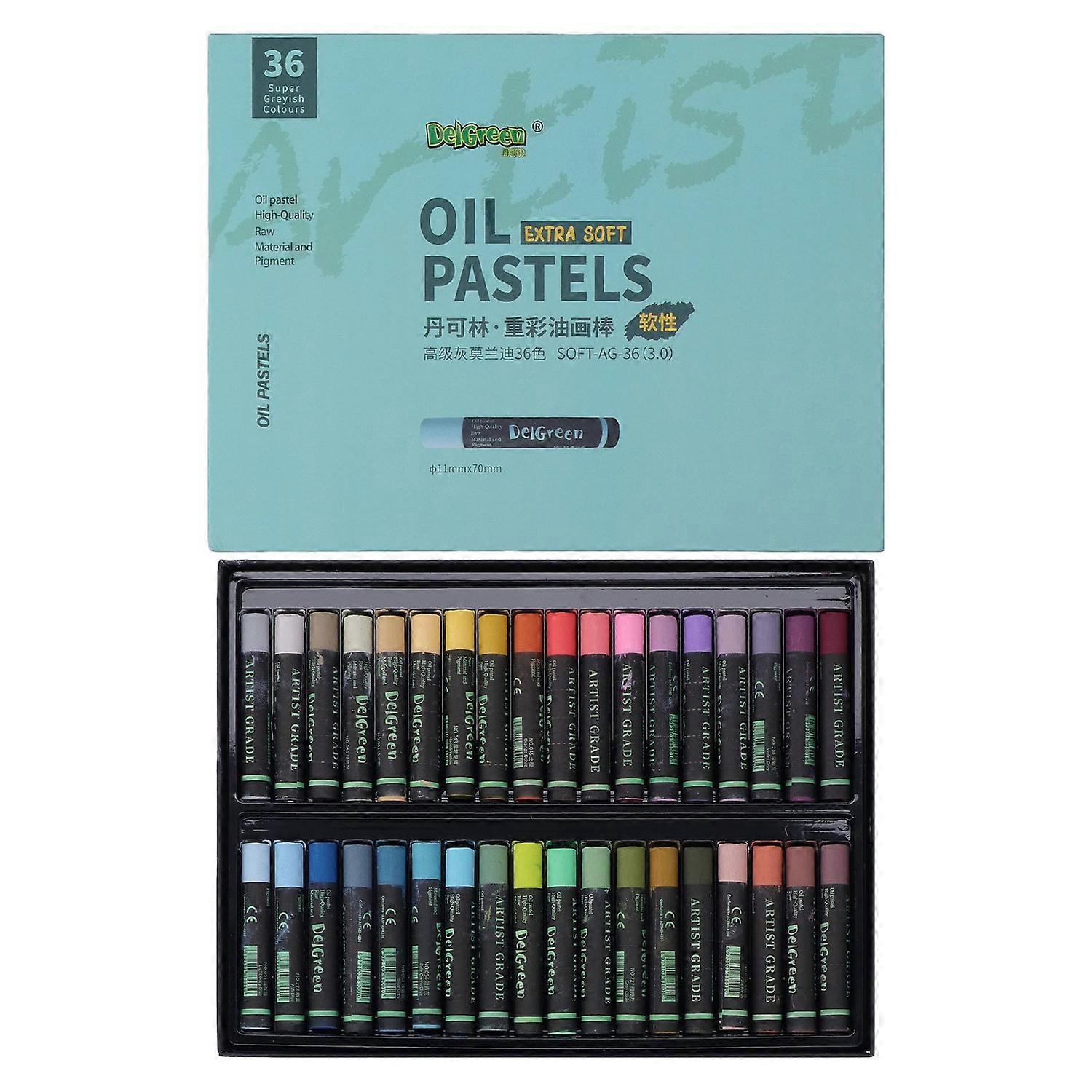 36 Colors Soft Oil Pastels Advanced Grey Heavy Color Thick Delicate Texture Strong Adhesion Smoothly