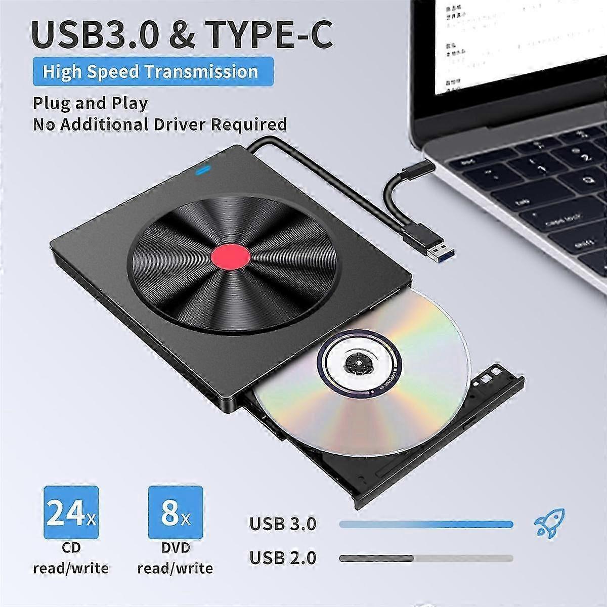 External Optical Drive Laptop CD Burner USB Movie Disk DVD Player Readable Memory Card Multifunctio