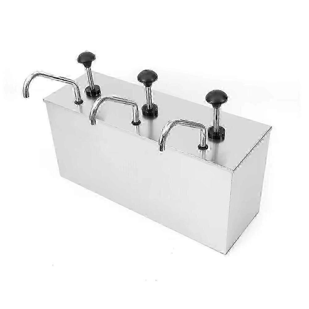 Dosatore per salsa a pompa per salsa in acciaio inox a 3 teste - Logo personalizzabile