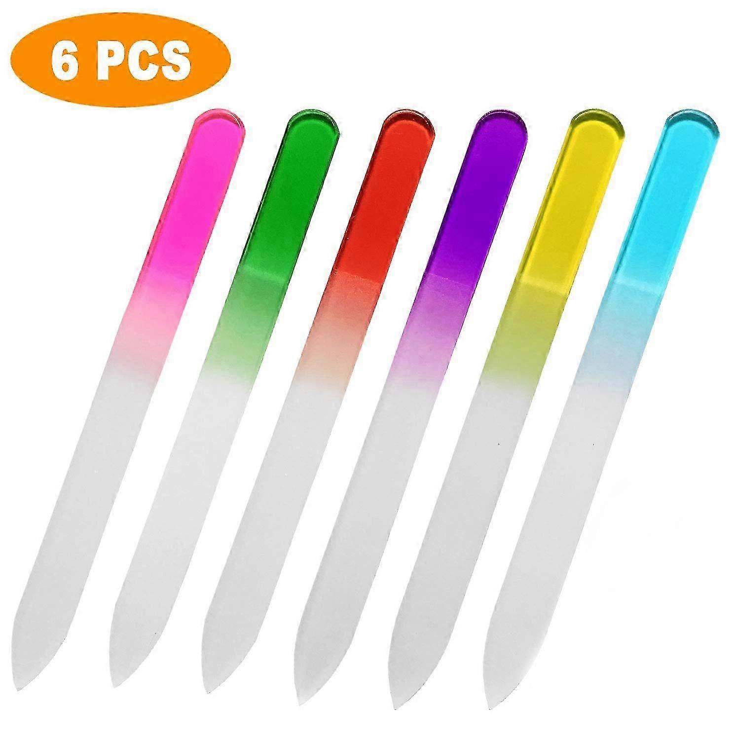 Glass Nail File Set ,for Acrylic Nails Double Sided, Multiple Colors