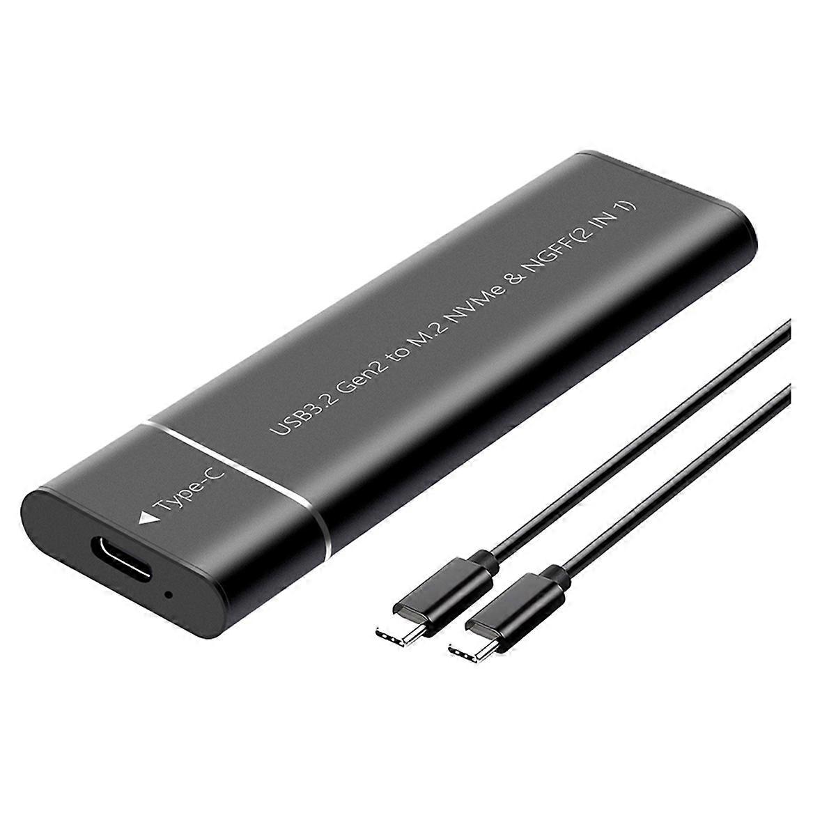 M.2 NVMe SATA SSD Enclosure Adapter Tool-Free USB 3.2 Gen2 20Gbps External NVMe to USB SATA M-Key /