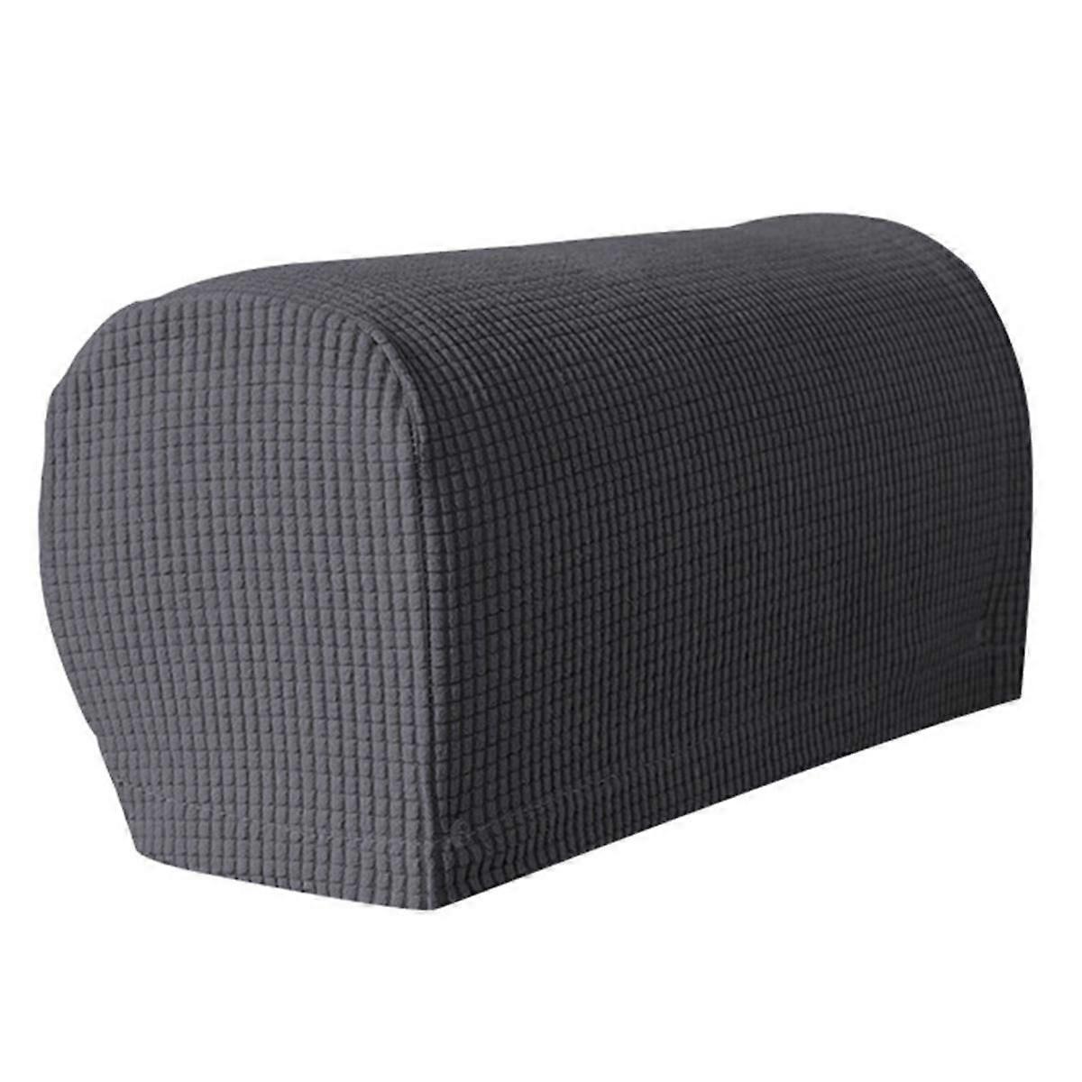 2PCS Soft Stretch Plush Armrest Covers, Stretch Armrest Covers for Chairs/Sofas, Couch Arm Covers,Dark Gray