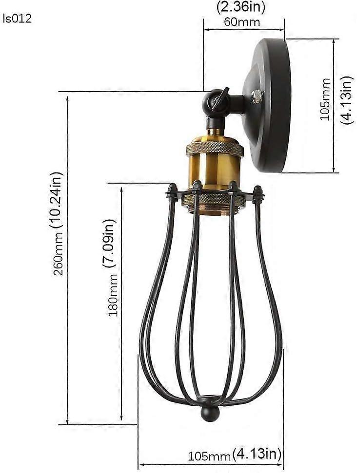 Single head papaya wall lamp black 40w 2pcs