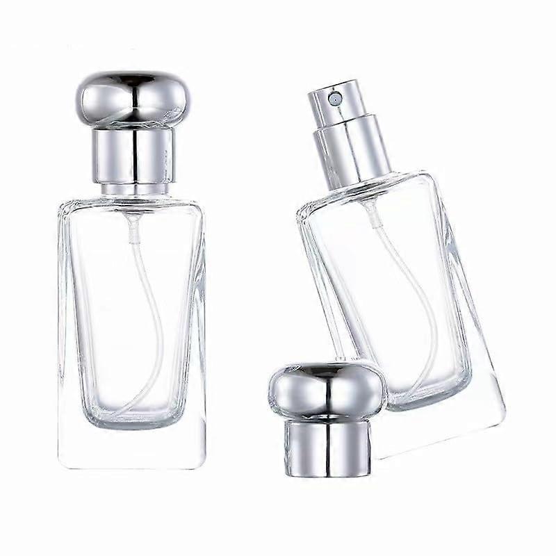 30 ml Glass Spray Perfume Bottles – Set of 2 Refillable Fragrance Atomizers, Durable Travel Size, Clear Design