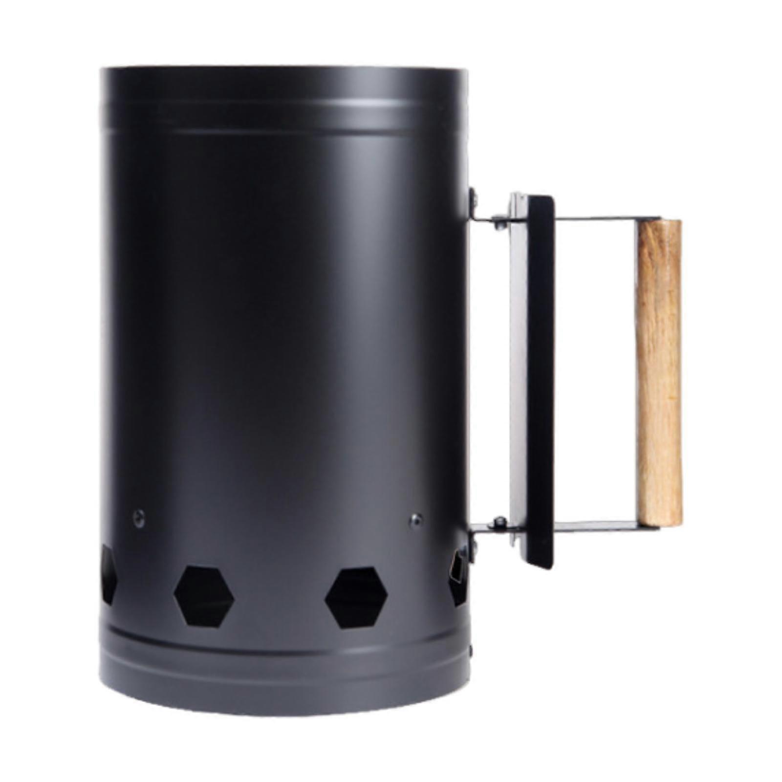 Barbecue Chimney Starter Wood Handle Charcoal Bucket for Grill Party Kitchen
