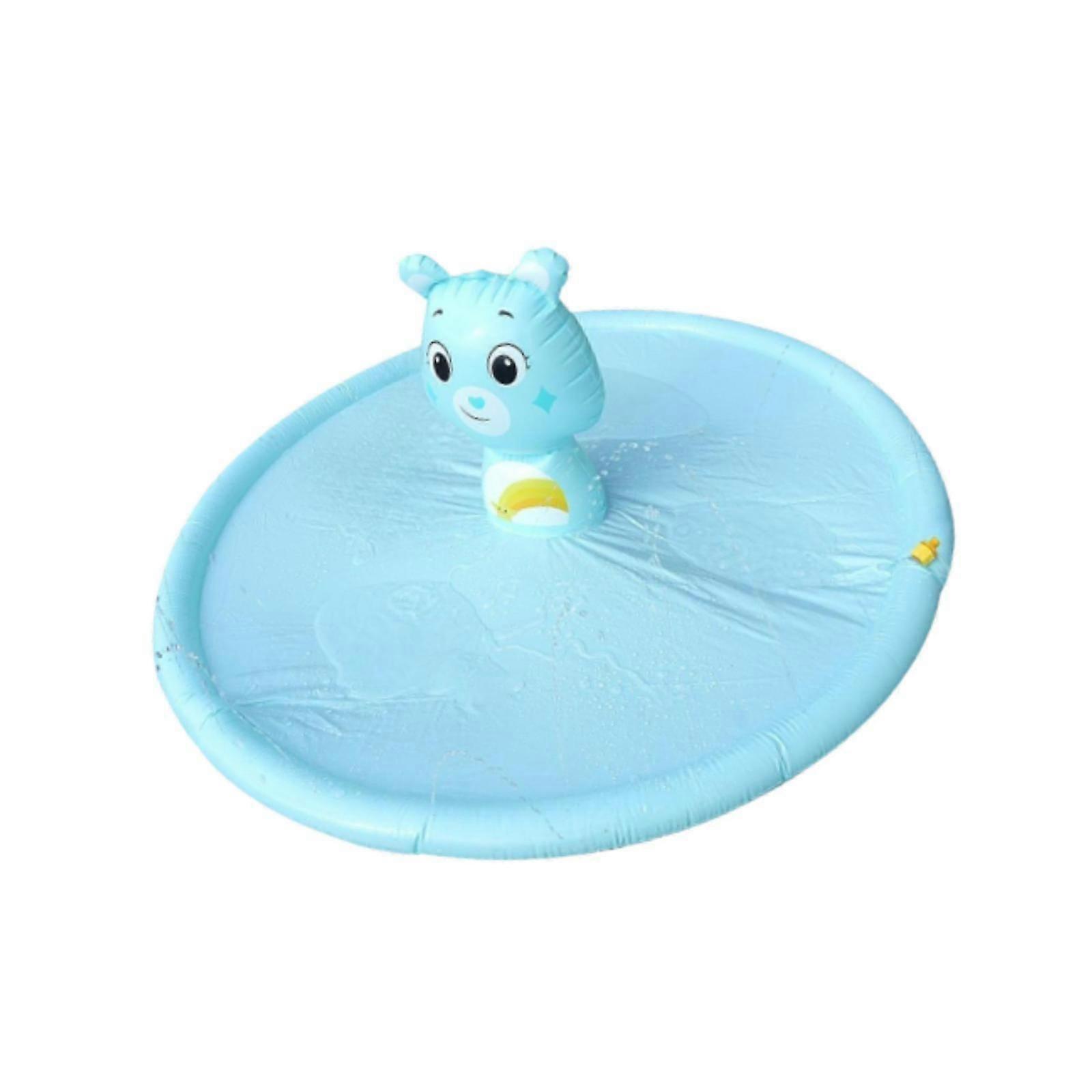 Splash Pad Non Slip Family Activities Paddling Pool for Lawn Backyard Age 3+ blue