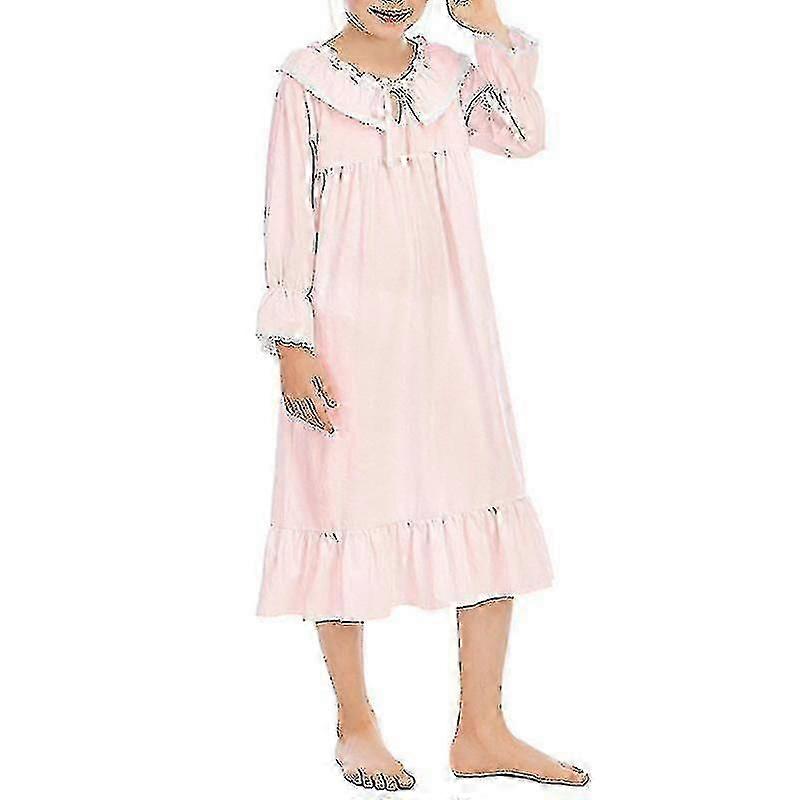 الفتيات ملابس النوم لطيف الدانتيل البيجامات اللباس طويل الأكمام الأميرة Nightdress النوم القمصان