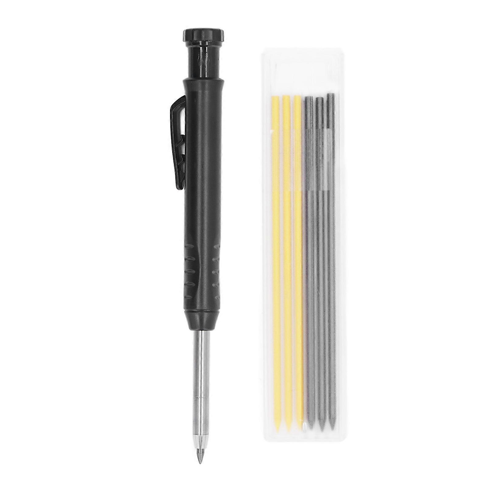 Woodworking Marking Pen 2.8mm Black Tungsten Carbide Pointed Scriber with Replacement Refills