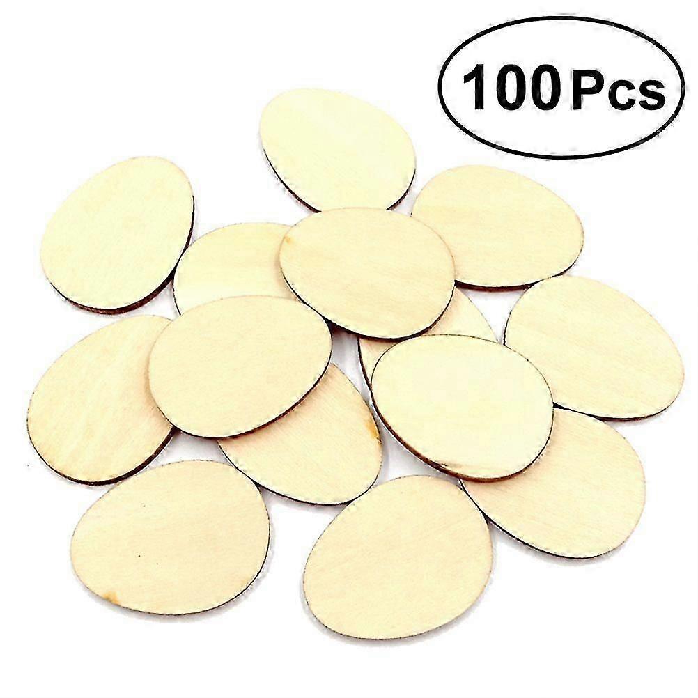 100pcs 40mm Unfinished Lime Wood Version Egg Shape Painted Decoration for Craft DIY Projects