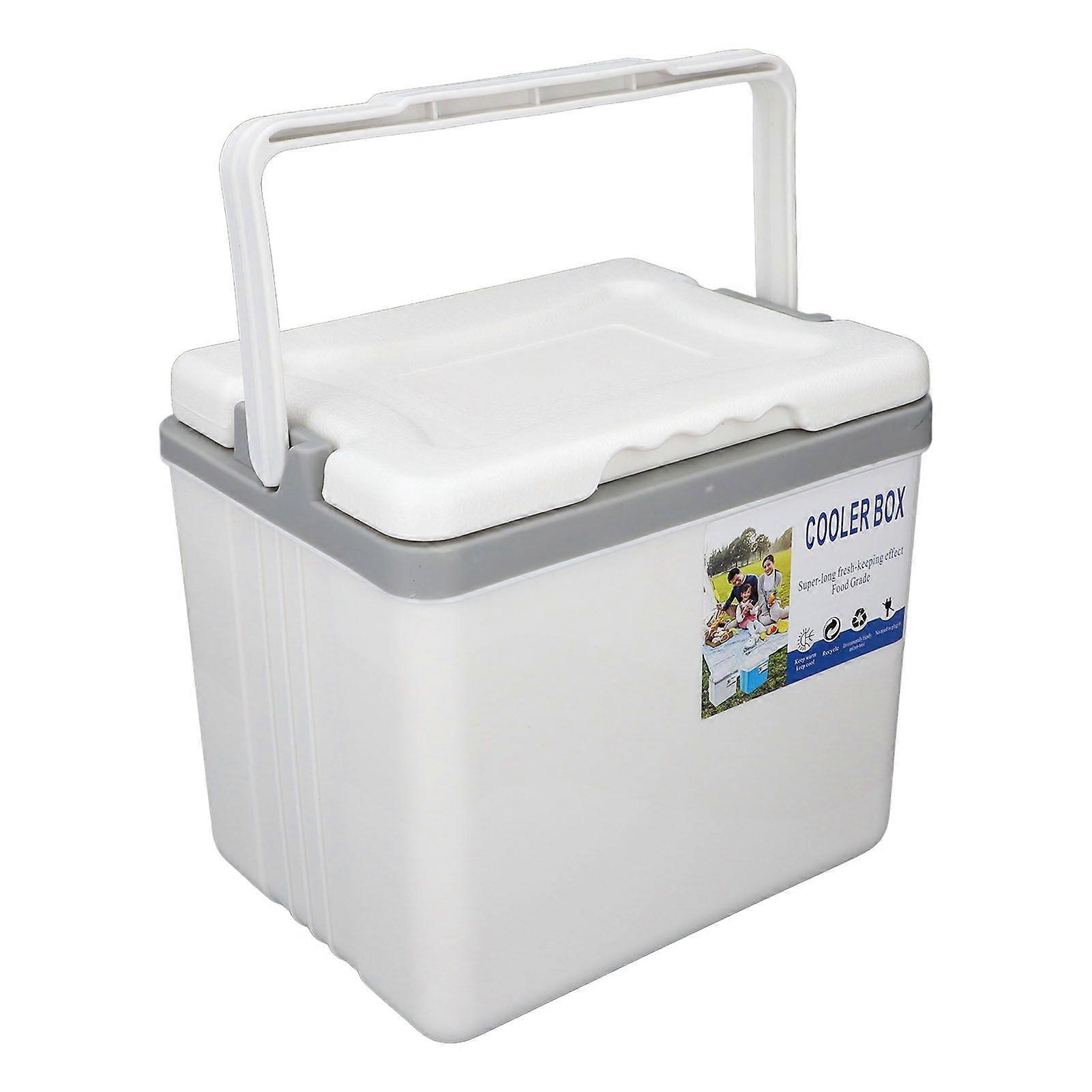 6L Portable Cooler Box Large Capacity Multifunctional Keeps Food Freshness and Drink Cool Insulated Hard Cooler Case for Ice Drinks Food White